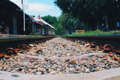 View of railroad tracks against sky