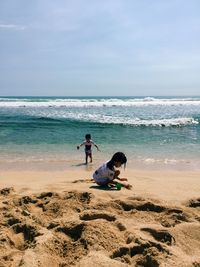 Children playing on beach