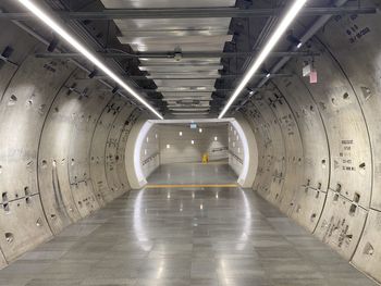 Interior of illuminated tunnel