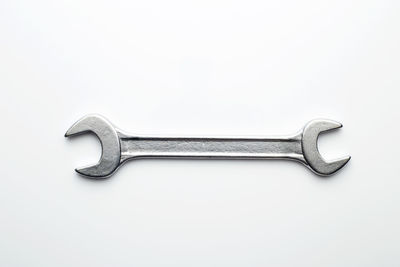 High angle view of metallic structure against white background