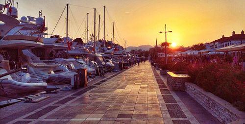 Railroad track at sunset
