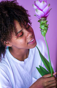 Close-up portrait of a young woman