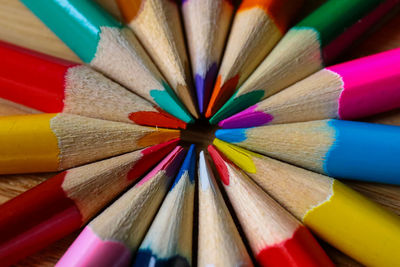 Full frame shot of multi colored pencils