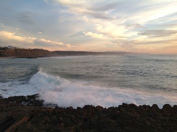 Scenic view of dramatic sky during sunset