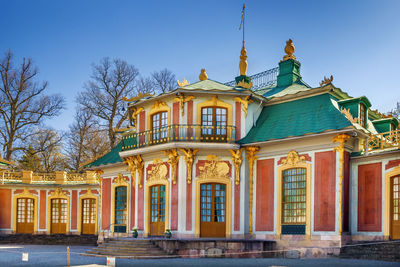 The chinese pavilion located on the grounds of the drottningholm palace park, stockholm, sweden