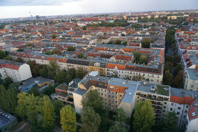 High angle view of townscape against sky