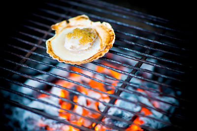 Close-up of food on barbecue grill