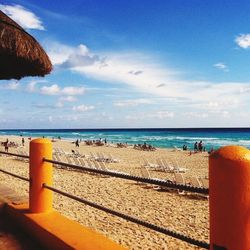 Scenic view of sea against cloudy sky