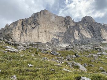 Scenic view of rocky mountains against sky