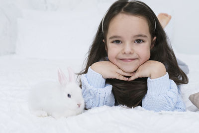 Portrait of smiling young rabbit