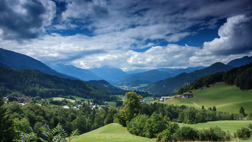 Scenic view of mountains against sky
