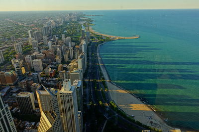 Aerial view of buildings in city