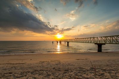 Scenic view of sunset over sea