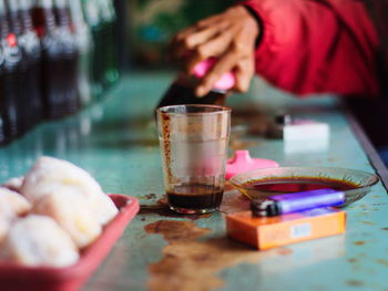 Close-up of drink on table