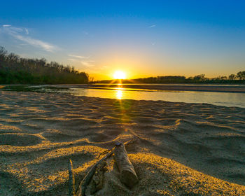 Scenic view of sunset over sea