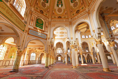 Interior of illuminated building