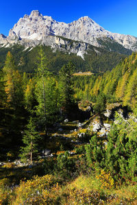 Scenic view of mountains against clear sky