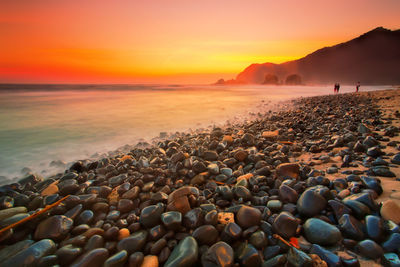 Scenic view of sea during sunset