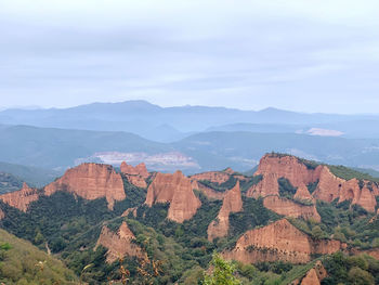 Scenic view of mountain against cloudy sky