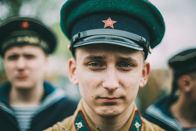 Close-up portrait of teenage boy