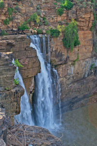 Scenic view of waterfall