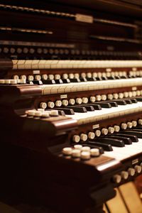 Close-up of piano keys