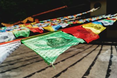 High angle view of colorful objects