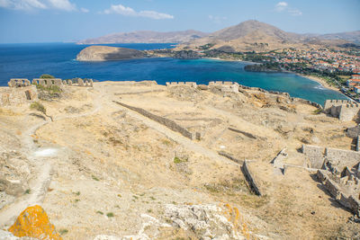 High angle view of beach against sky