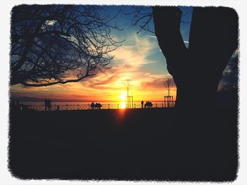 Scenic view of sunset over sea