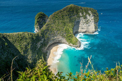 High angle view of island in sea