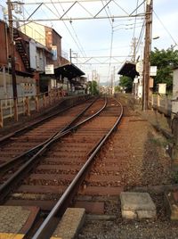 Railroad tracks against sky