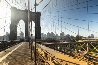 Bridge in city against sky