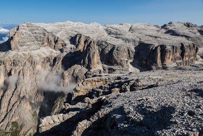 Europe, italy, alps, dolomites, mountains, trentino-alto adige/südtirol, view from sass pordoi