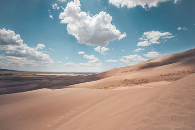 Scenic view of desert against sky