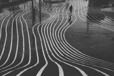 Full frame shot of zebra crossing on street