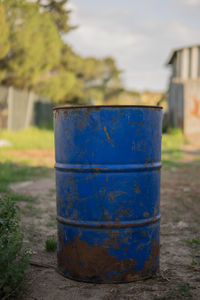 Close-up of blue pipe