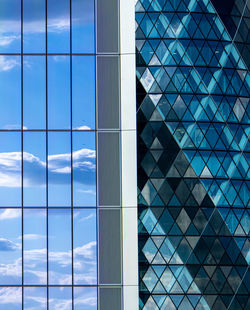 Cropped image of two buildings that contrast quite well