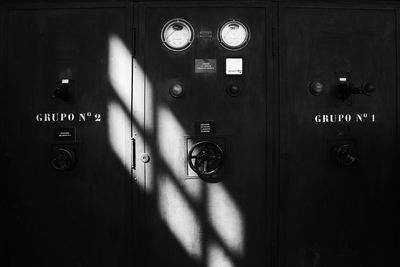 Close-up of text on wall