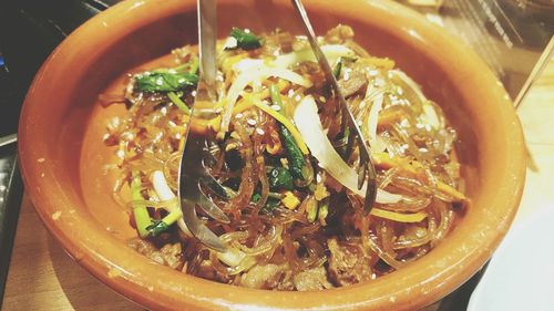 Close-up of soup in bowl