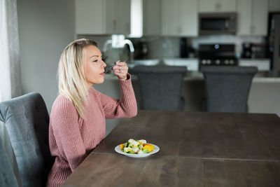 Woman eating food