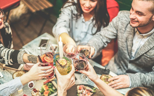 Group of people drinking water