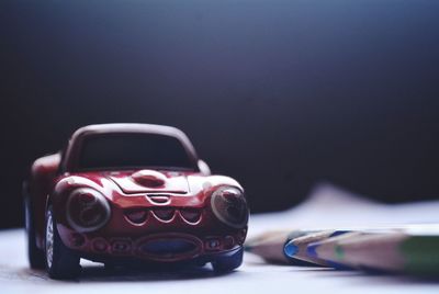 Close-up of toy car