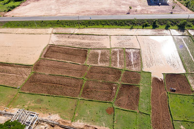 High angle view of agricultural field