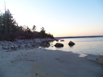 Scenic view of sea at sunset