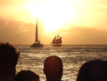 Scenic view of sunset over sea