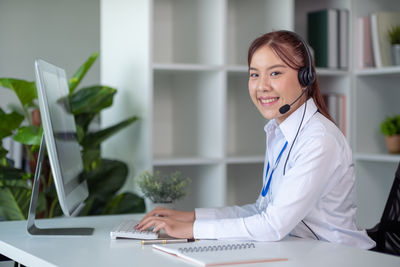 Businesswoman working in office