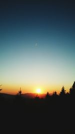 Silhouette of landscape at sunset