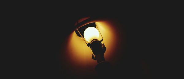 Light bulb in darkroom