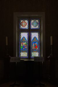 Multi colored window in temple