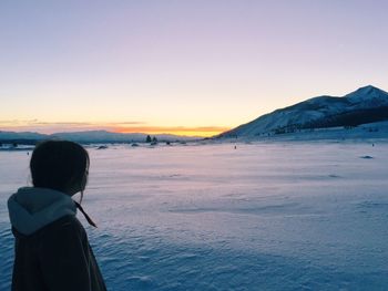 Scenic view of landscape against sky during sunset